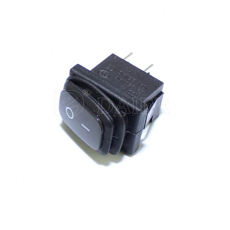 Black 250VAC Waterproof Rocker ON OFF Switch With Solder Terminal