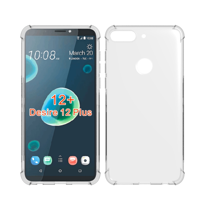 Transparent Shockproof soft Tpu cover case For HTC Desire 12 Plus