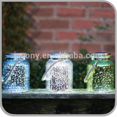 Mercury solar glass bottle light glitter jar (JL-2615)