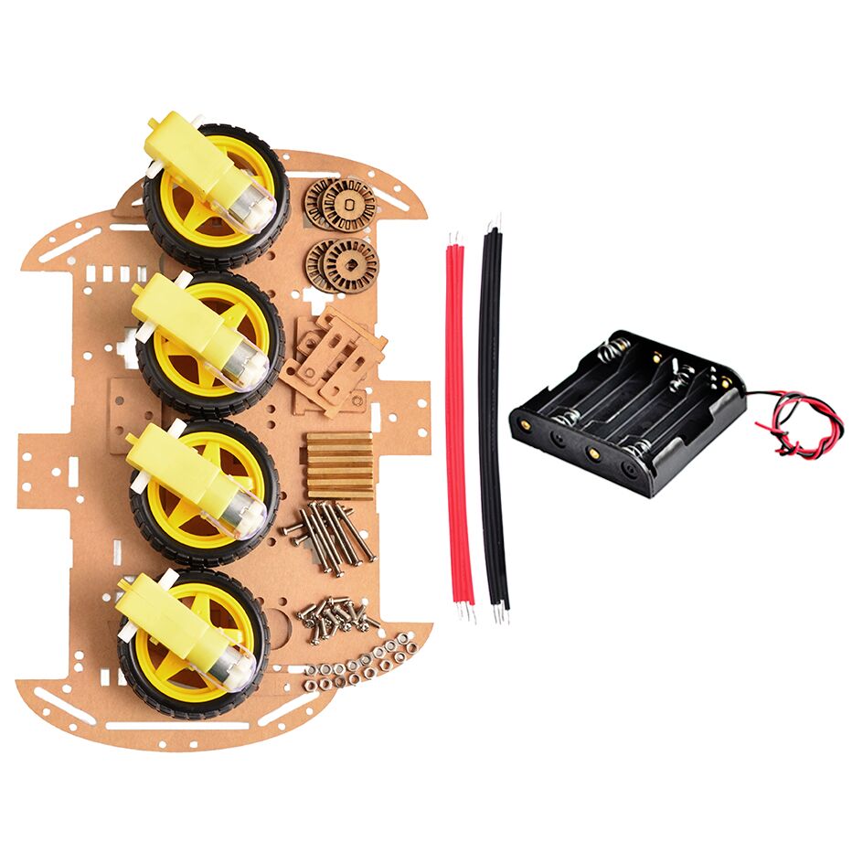 New Avoidance tracking Motor Smart Robot Car Chassis Kit Speed Encoder Battery Box 4WD Ultrasonic module kit