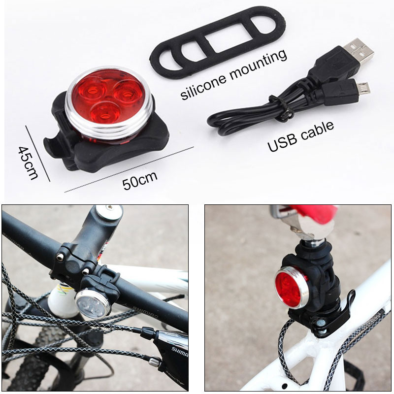 Waterproof 4 modes lighting USB Rechargeable Bicycle Rear Light Bike Back Light