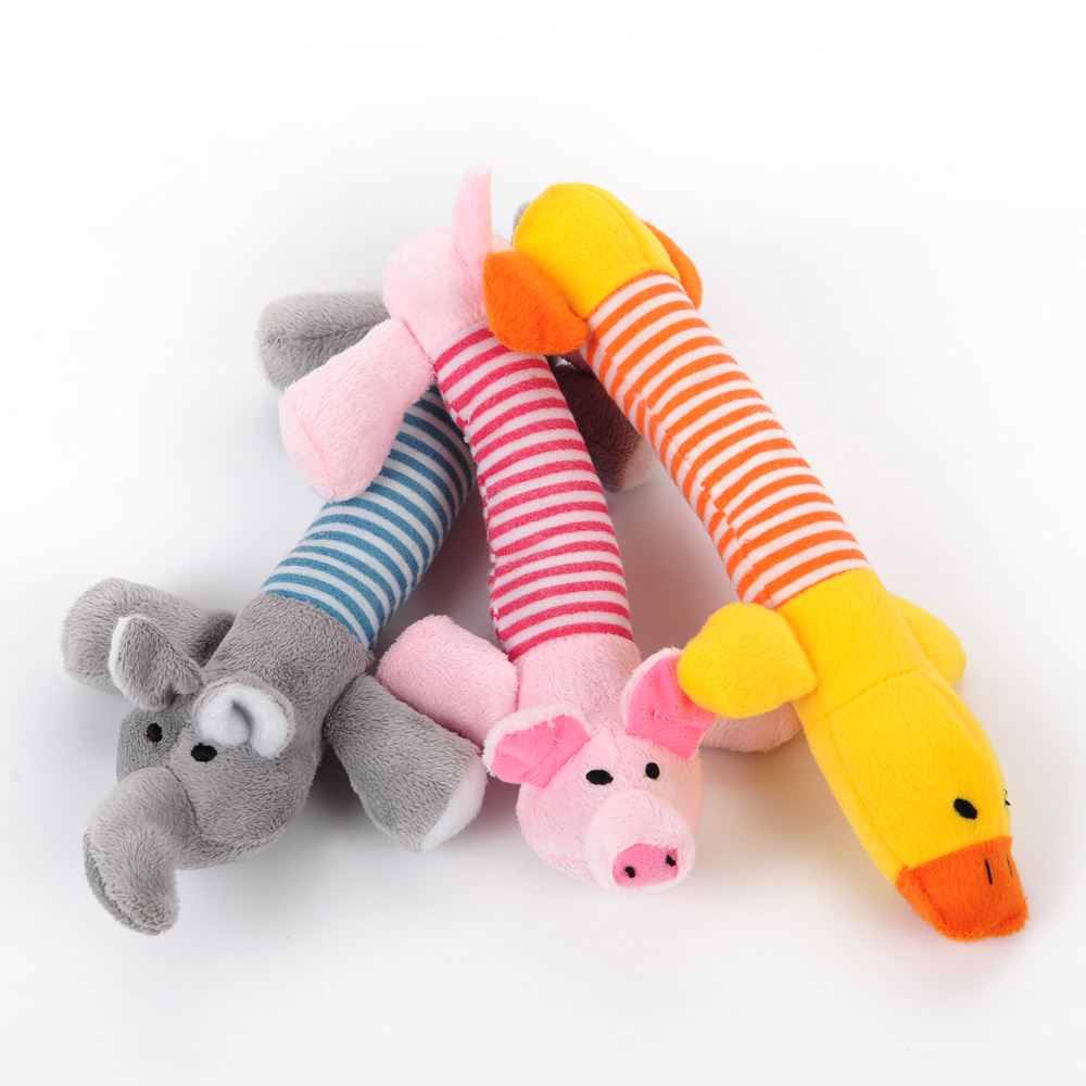 New Dog Toys Pet Puppy Chew Squeaker Squeaky Plush Sound Duck Pig & Elephant Toys 3 Designs new arrival Worldwide Store