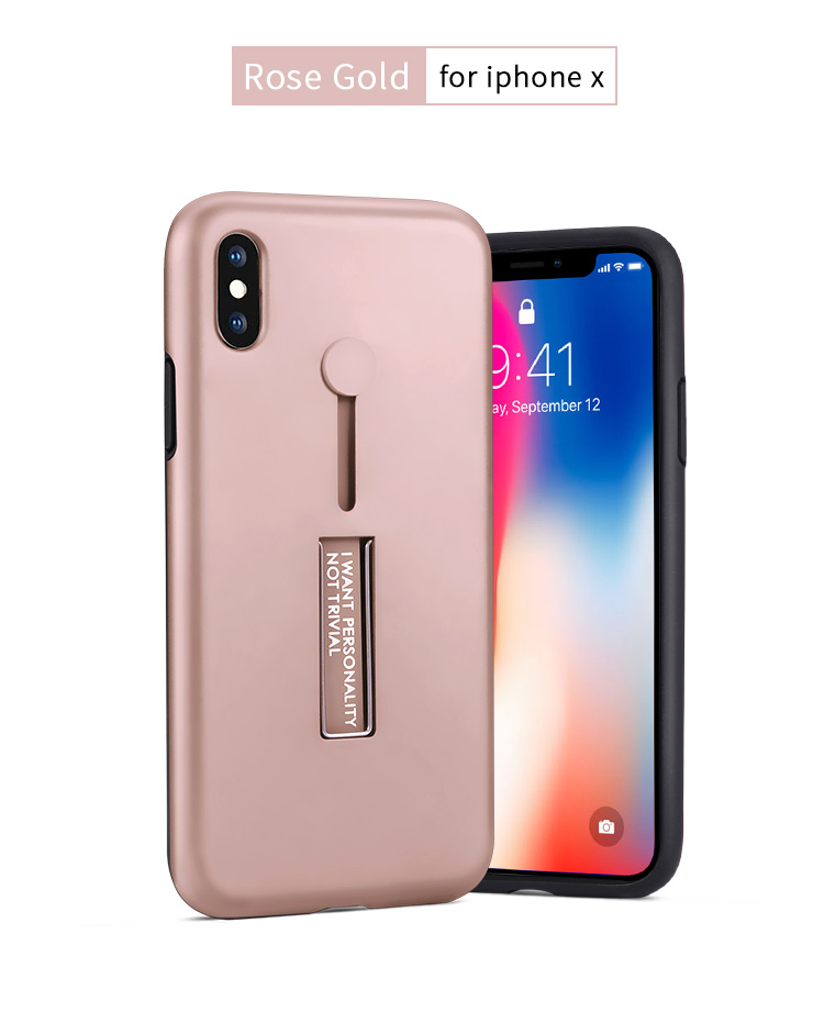 Magnetic Hard PC Silicone Phone Case Cover for iPhone XR XS  , Mobile Phone Shell with Holder Stand , for iPhone XS Max Case