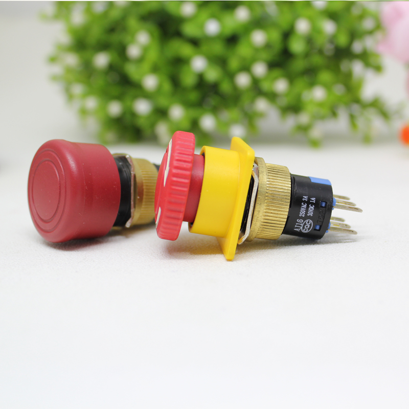 16mm 3A 250V AC emergency stop switch / hand switch push button