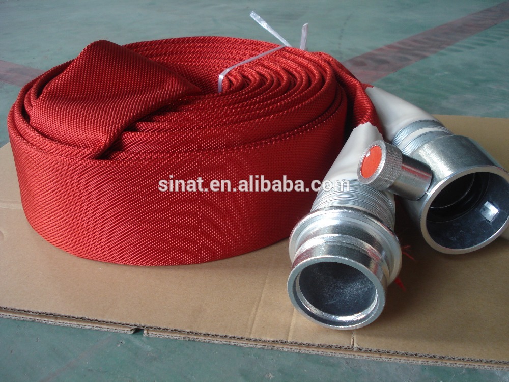 Double jackets rubber fire hose for fire fighting equipment