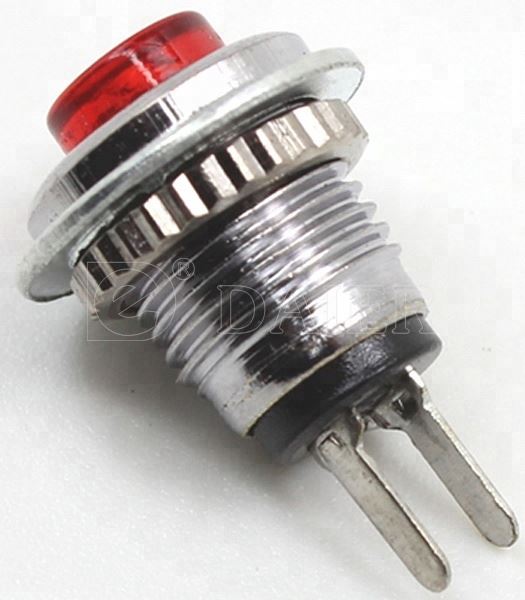 8mm 2Pin NO Momentary 120 Volt Plastic Push Button Switch