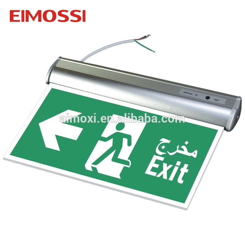 Aluminum ceiling LED exit light sign with arrow running man