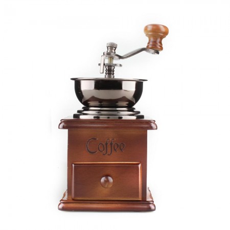 Manual Coffee Bean Grinder Wood Iron Vintage Adjustable