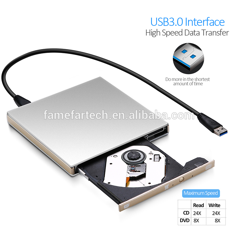 External USB 3.0 High Speed DL DVD RW Burner CD Writer Slim Portable Optical Drive for Asus for Samsung for Acer for Hp Netbook