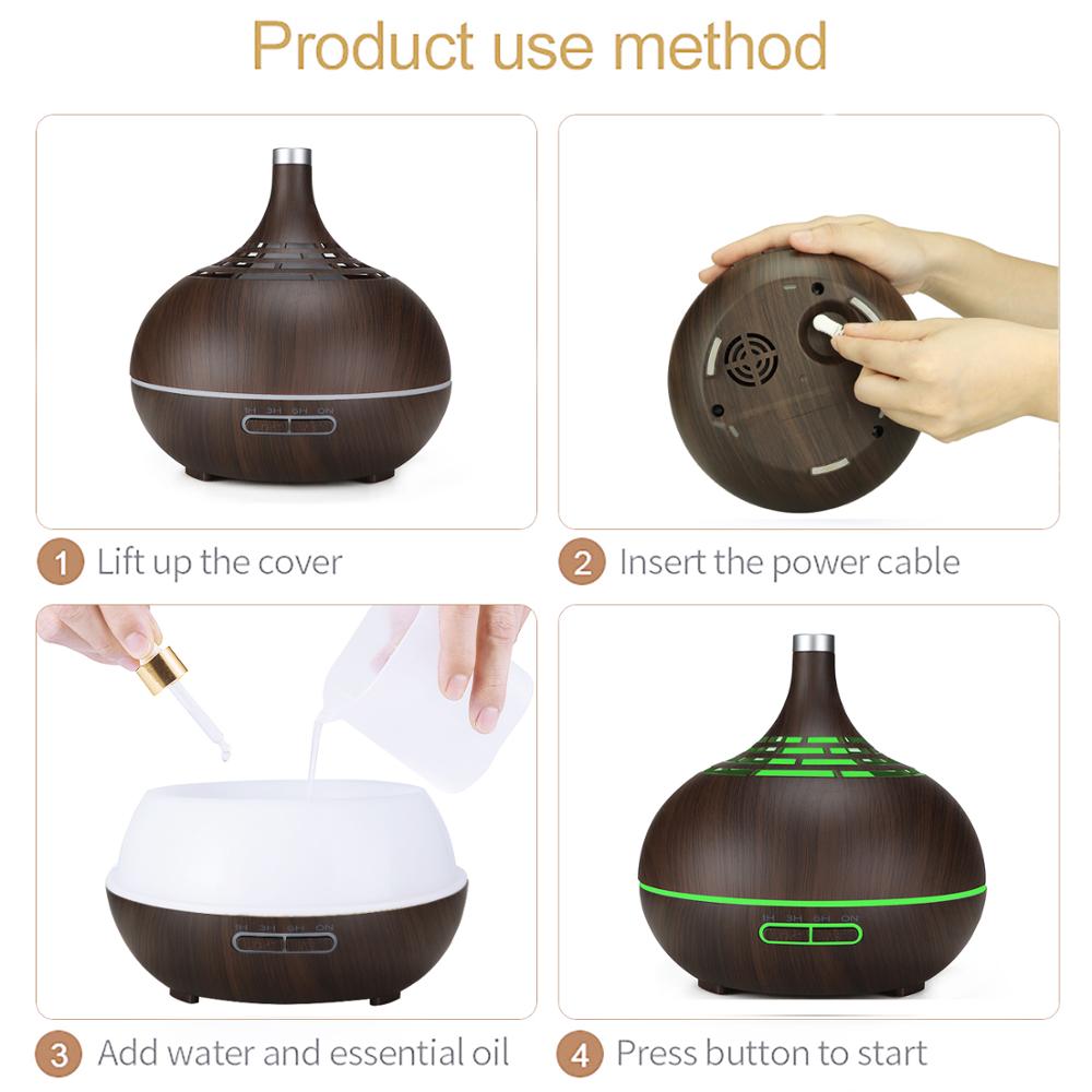 2019 Amazon Hot Selling 400ml Aroma Diffuser, New Design Led Color Change Oils Diffuser