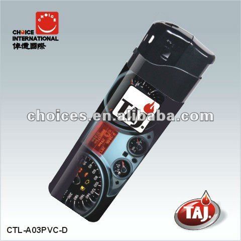 2018 2019 Canton Fair hot-selling TAJ Brand Customized PVC Sticker Disposable Lighter