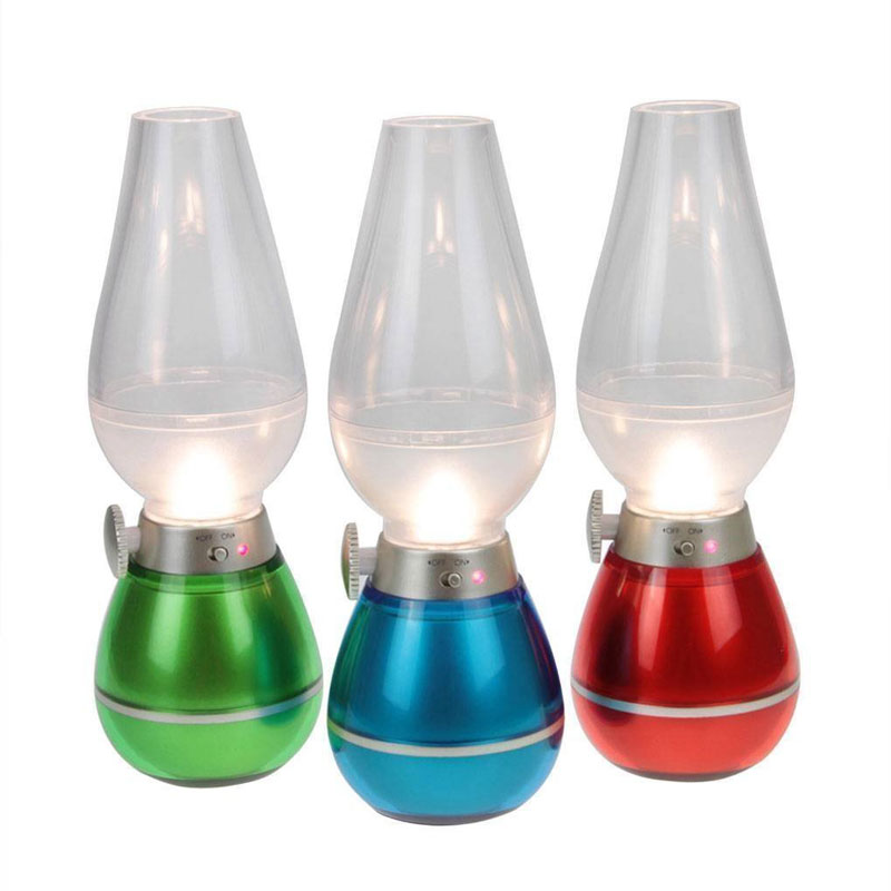 Flameless LED Candle Dimmable Blowing Control Retro Kerosene Night Lamp Light