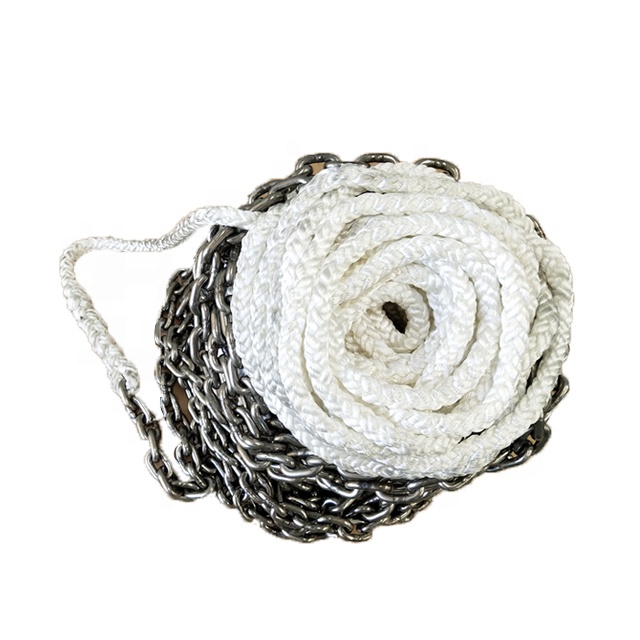 anchor rode 3 strand rope with DIN766 chain galvanized SS316