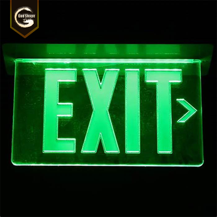 Fire Exit Light Fitting EXIT Sign with emergency light suspend mounted acrylic panel