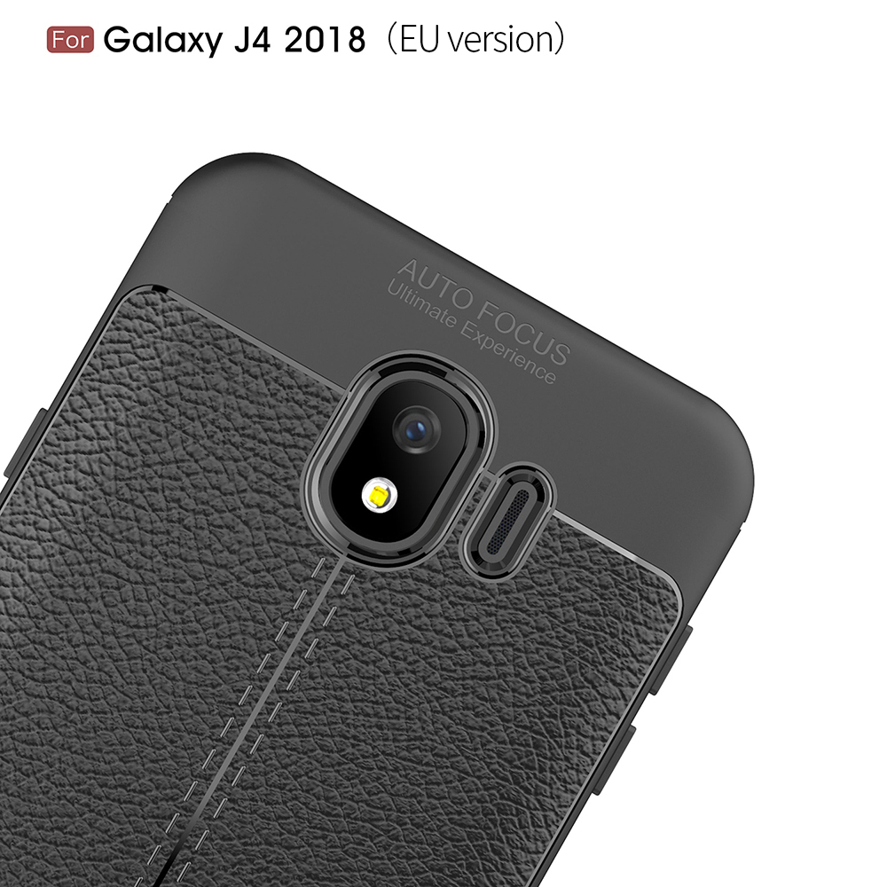 Carbon Fiber Lichee Pattern tpu For Samsung galaxy J4 2018 Soft TPU Case