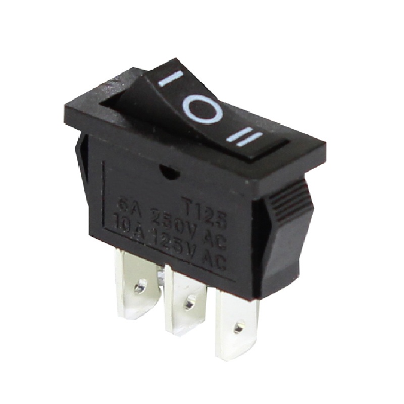 Mini KCD1 Black SPDT ON OFF ON 3 Pins Rocker Switch For Hairdryer