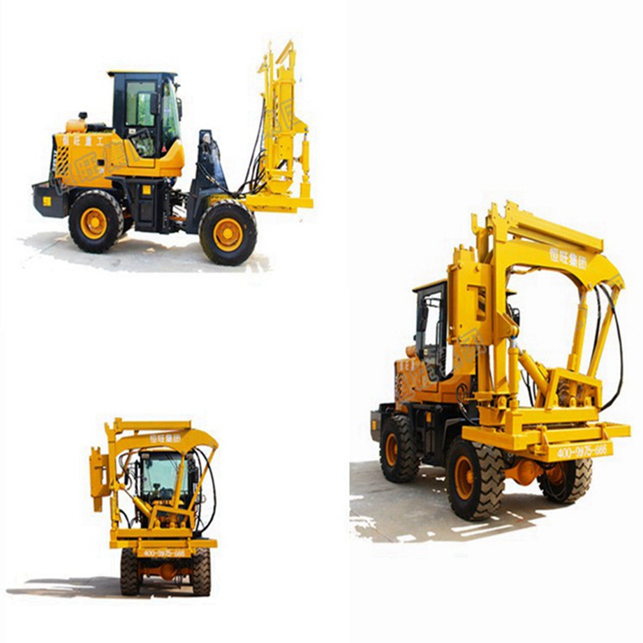 Guardfence safety barrier construction piling machine wheeled pile driver