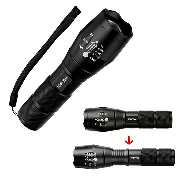 Aluminum Alloy Long Rang Tactical XML T6 led manual rechargeable Flashlight