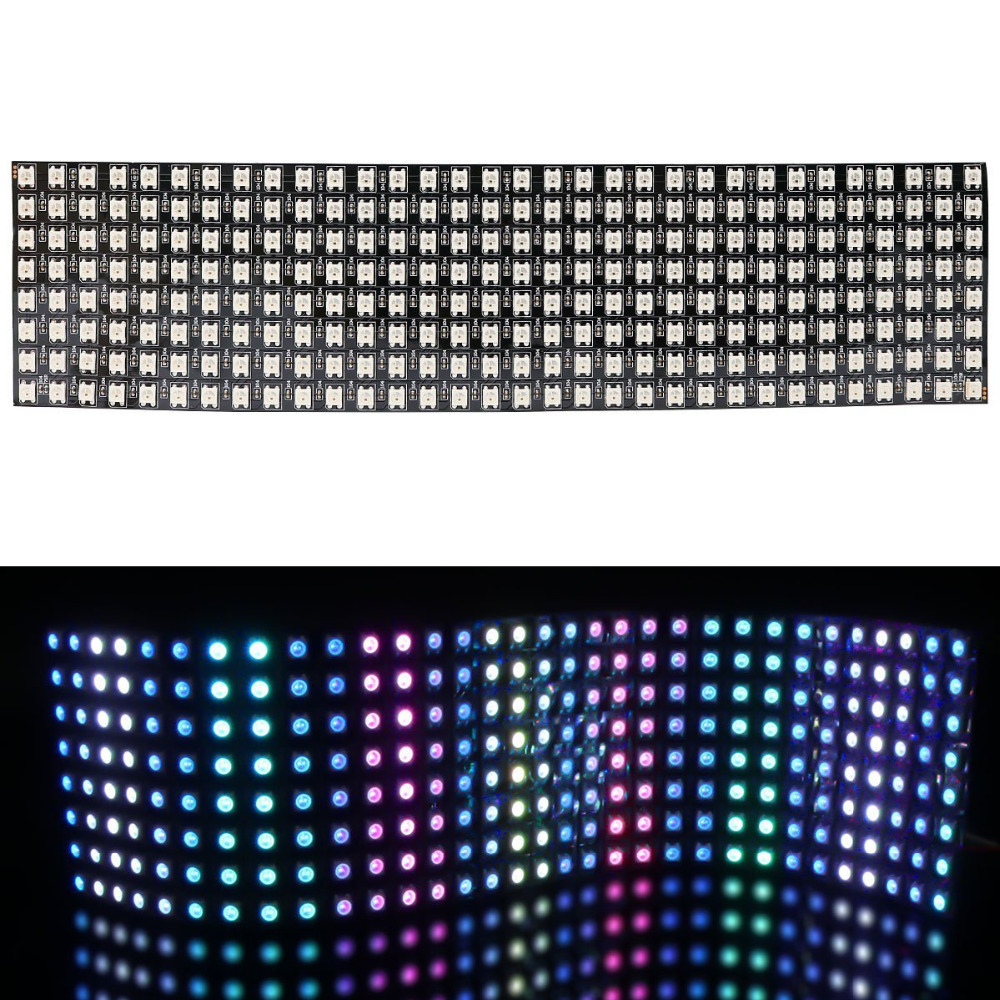 Dream Color 5V WS2812B 2812 Digital Flexible LED Programmed Pixel Screen Individually Addressable 5050 RGB 64 256 Pixels Strip