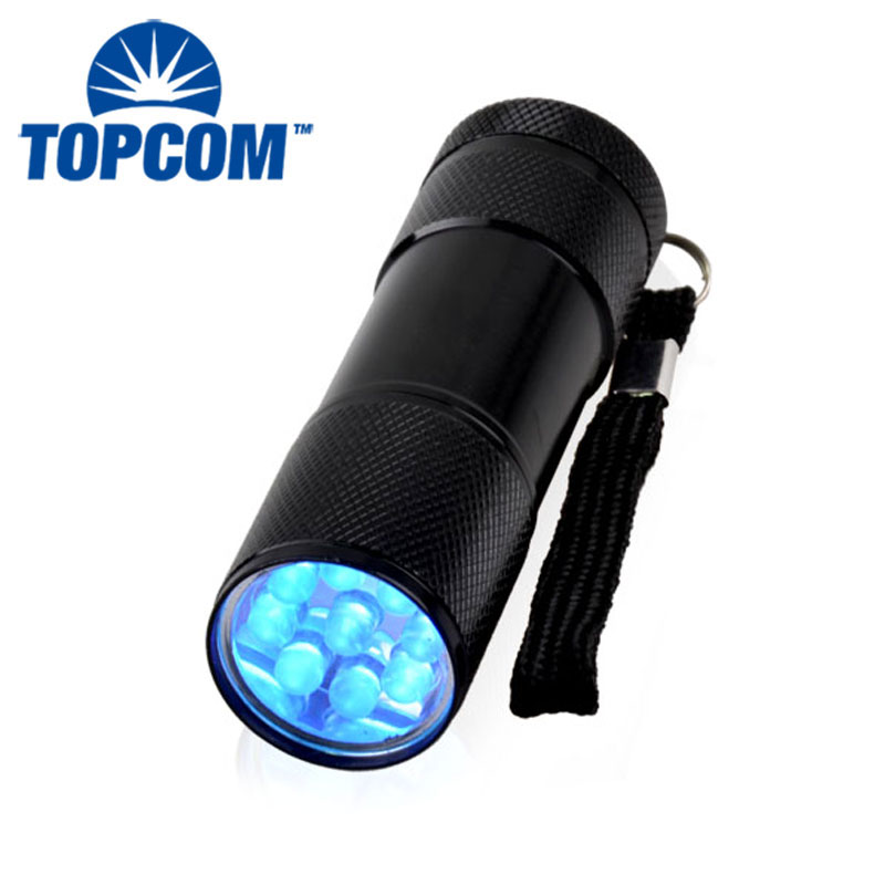 Mini 9 UV LED Flashlight Torch 395nm or 365nm Ultraviolet Purple Light Pet Urine Detector Invisible Ink Check Glue Curing