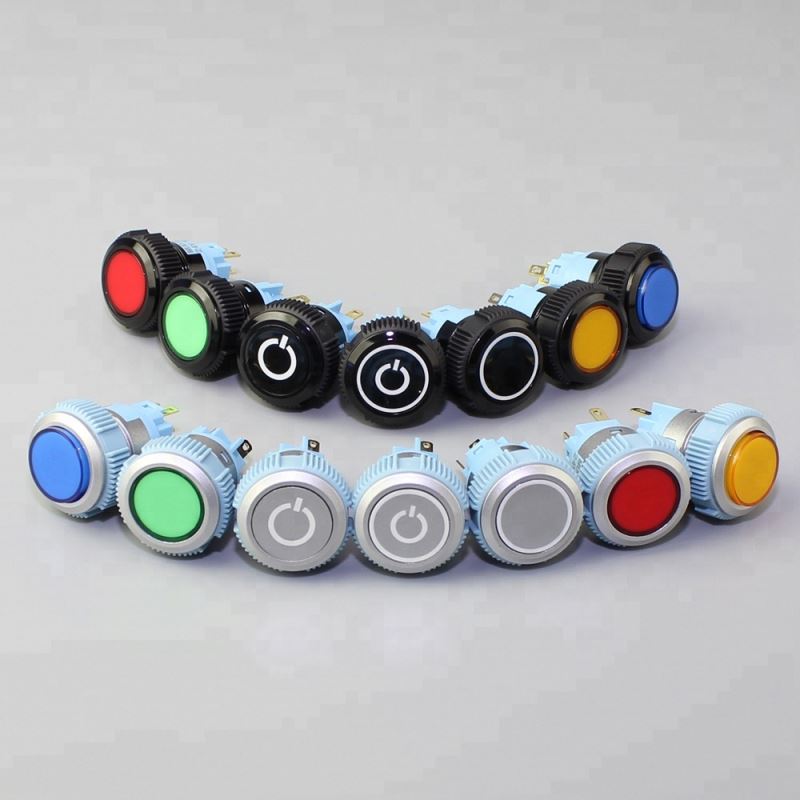 19mm Hole Size SPST Ring Lighted Push Lock Switch