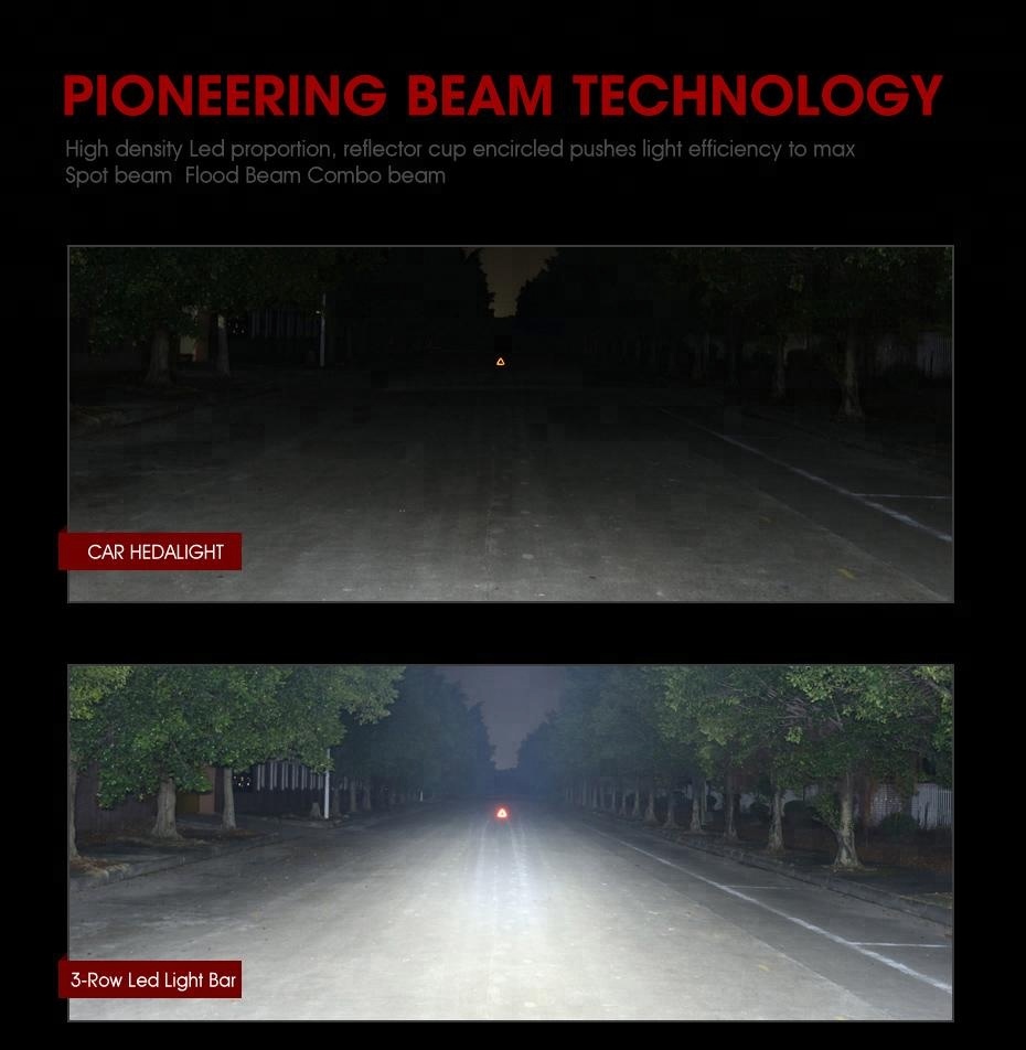 3-Row 5 12 16 20 22 23 34 42 52LED Light Bar Offroad Led Bar Spot Flood Beam Led Work Light Bar 12v 24v