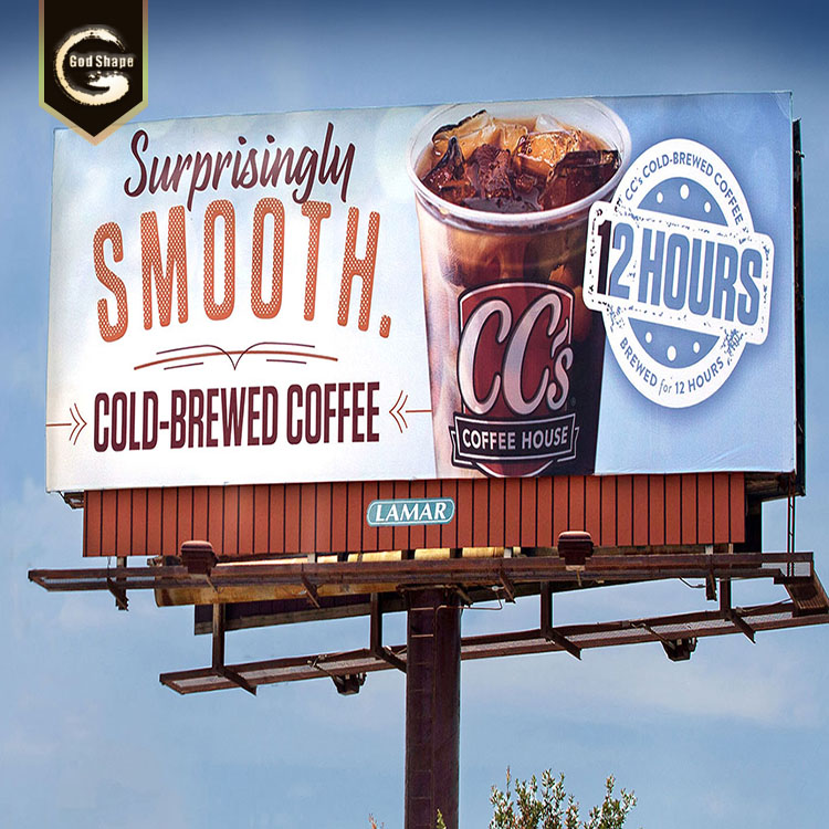 Popular new unipole outdoor double side roadside billboard