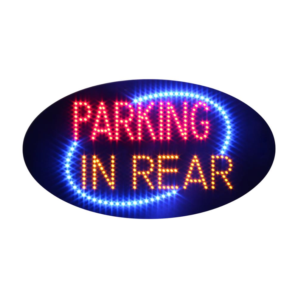 15x27 Inches Bright PARKING IN REAR LED Sign Electronic Lighted Signs Hotel Signs with On/Off/Flashing Modes