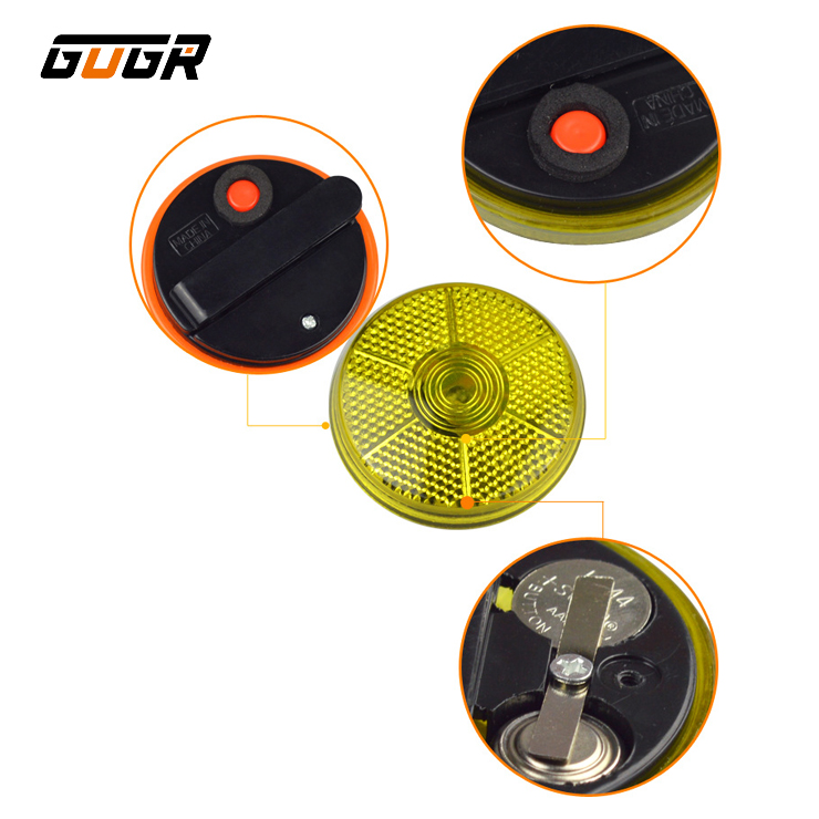 GOGR Promotional Flashing Round Lights With Clip, Round Bicycle Safety Lights