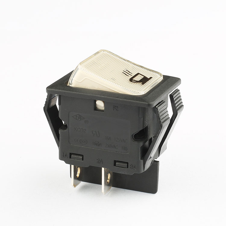 DPST illuminated momentary return on-off-on silver hy12 16a 250vac t85 1e4 rocker switch