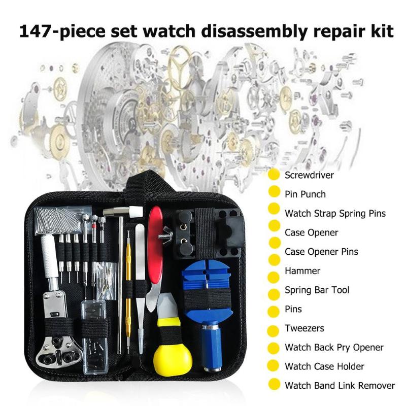 147pcs Watch Repair tool Kit Watch Link Pin Remover Case Opener Spring Bar Remover Horlogemaker Gereedschap Repair Tool Kit