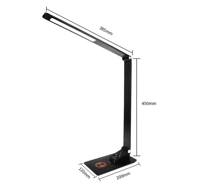 Durable Rechargeable Touch Control Dimmable  Wireless Charger LED Desk Lamp with USB Charging Port