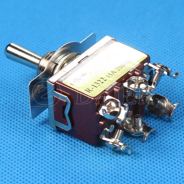 12MM 15A 250V DPDT 6 Pin Locking Toggle Switch 3 Way ON OFF ON