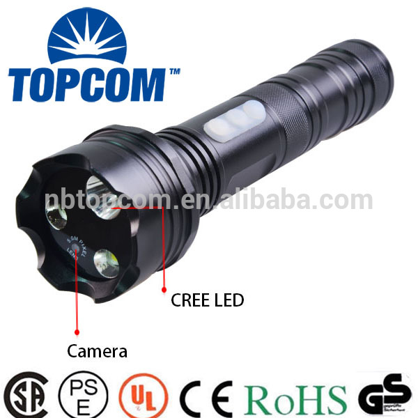 Multifunction cree led flashlight with camera for outdoor camping