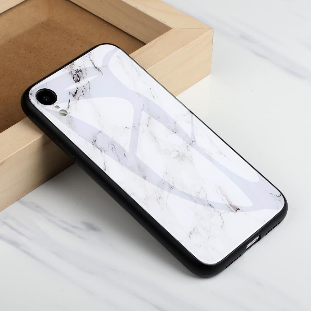 Cheap Granite Phone Case for iPhone 6.1 2019 , For iPhone Xr Glass Marble Cases Cover