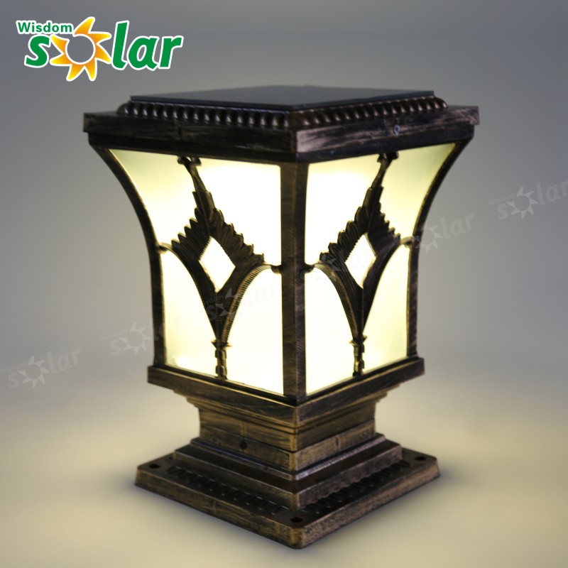 Hot sale 4w solar Led balcony lighting brass led pillar top light