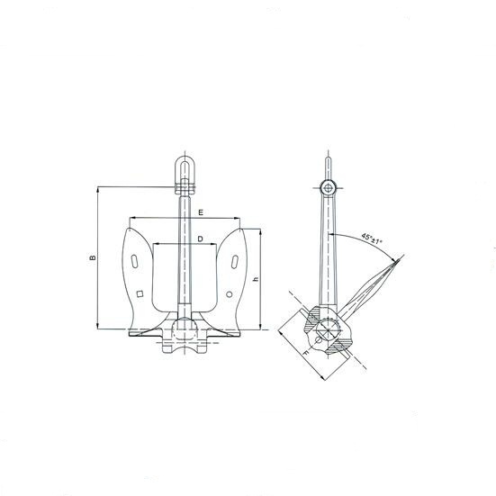 JV14-300KG High Quality Sea Anchor Applied For U.S.N (NAVY) Stockless Anchor