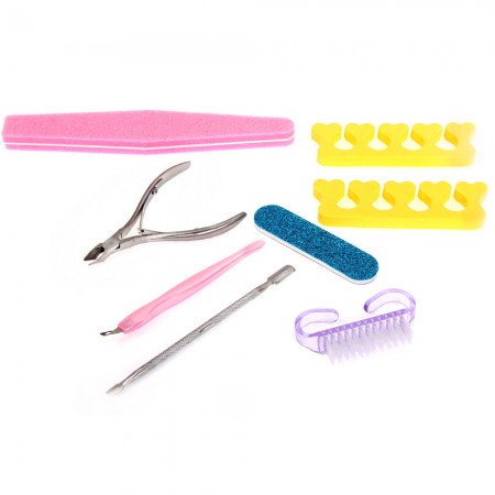 Fashion 9PCS Professional Manicure Tools Kit Nail Art Accessories Styling Tools