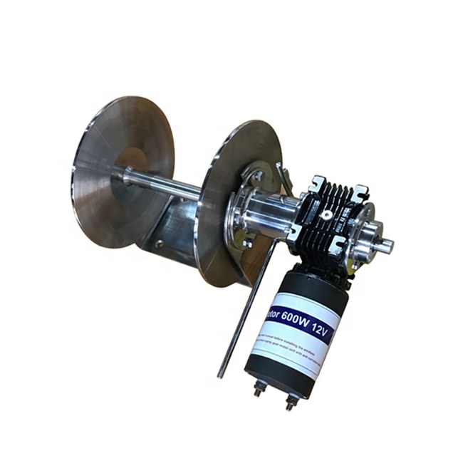 600W 12V 24V  windlass winch double drum gearbox 8mm rope JVW-011F