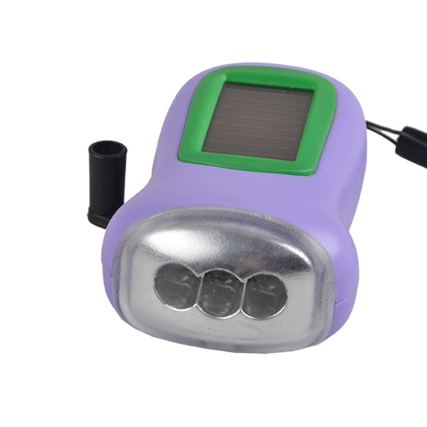 Best Plastic Dynamo Solar Power Torch with Built in Battery