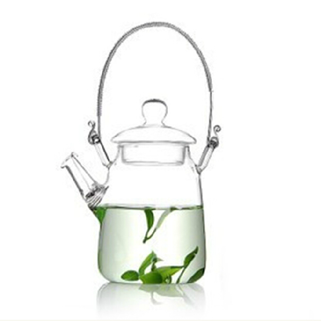 Glass Tea Pot For Blooming Tea With Screen Spout--300ml