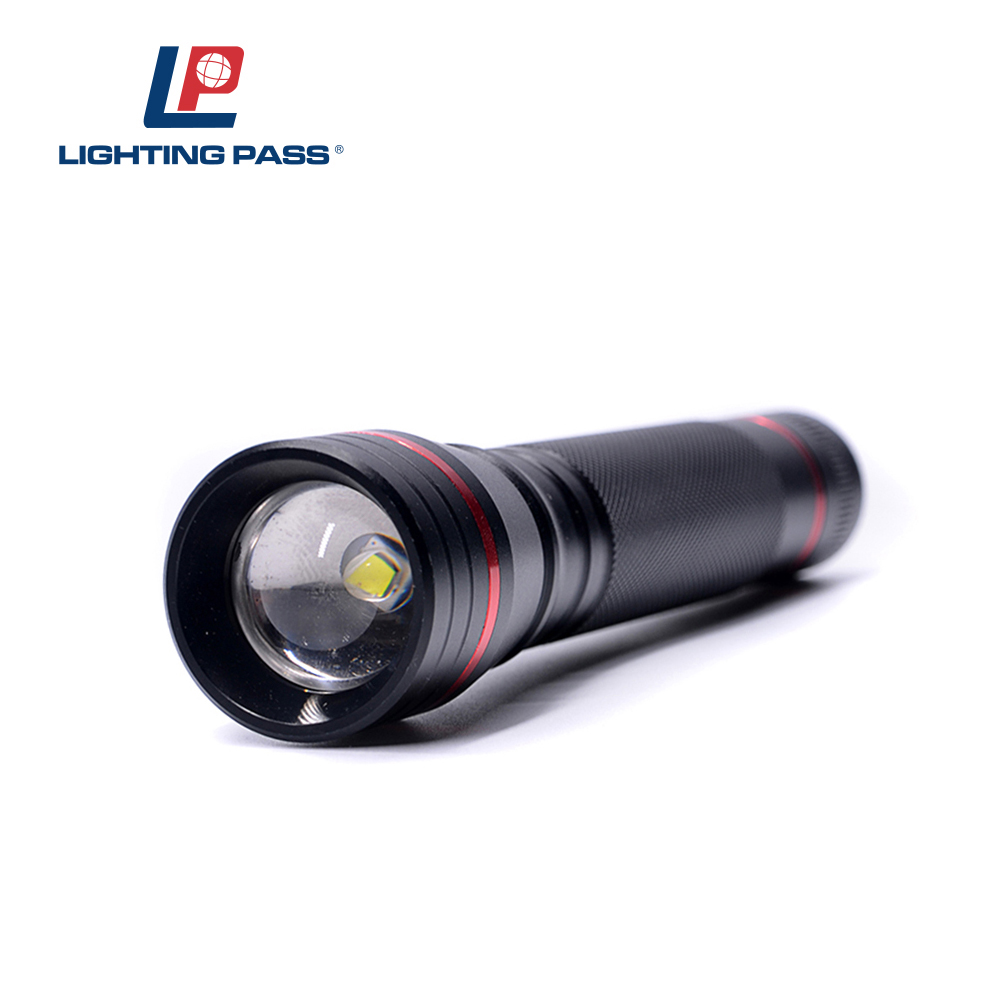 2017 black new style retractable anti-skid aluminum LED touch flashlight