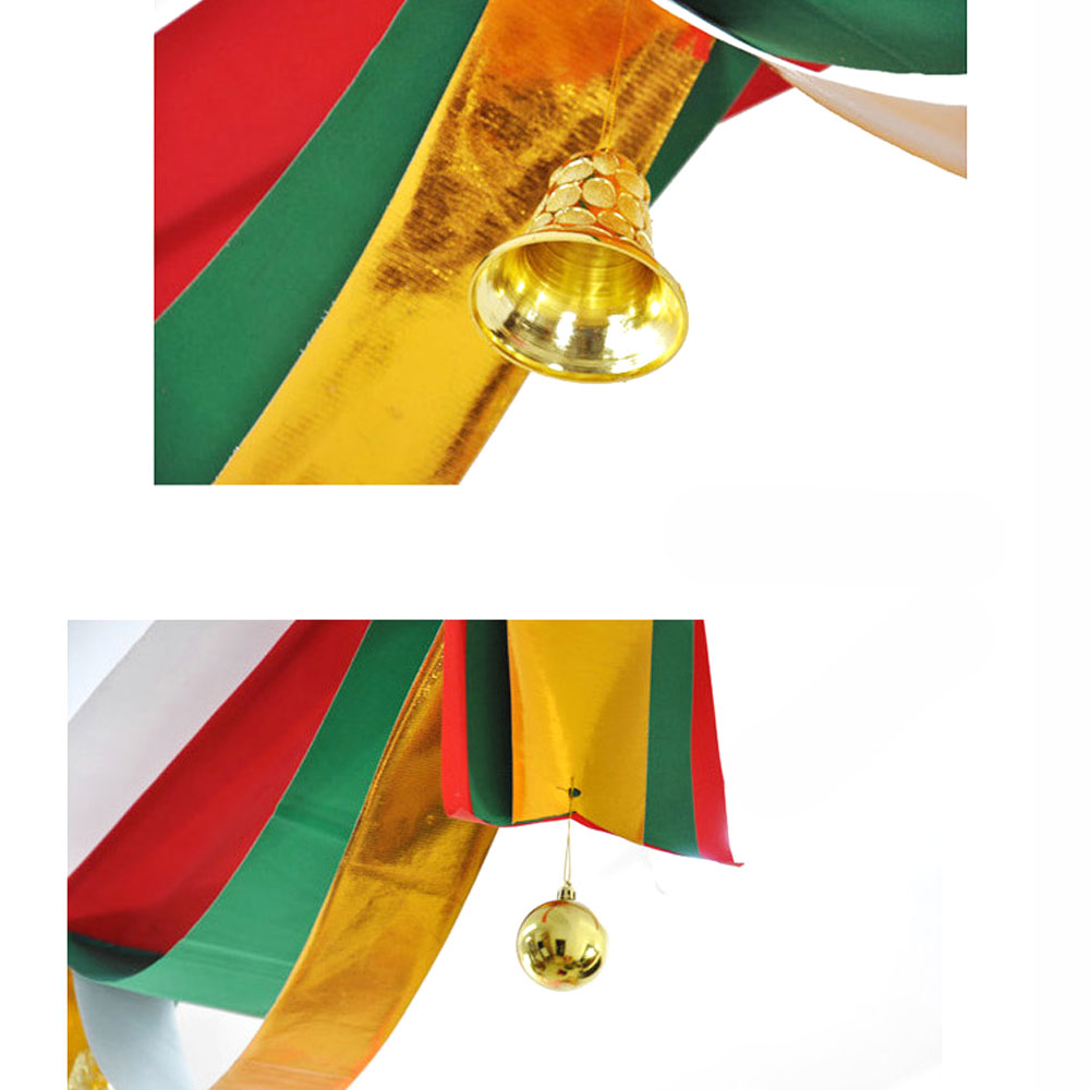 3m Colorful Christmas Wave Flag+Balls+Bells Party Decoration Ornaments Set