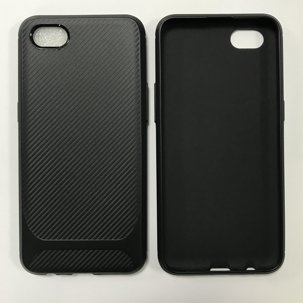 Carbon Fiber Back Cover For Oppo A1k Black TPU Phone Case