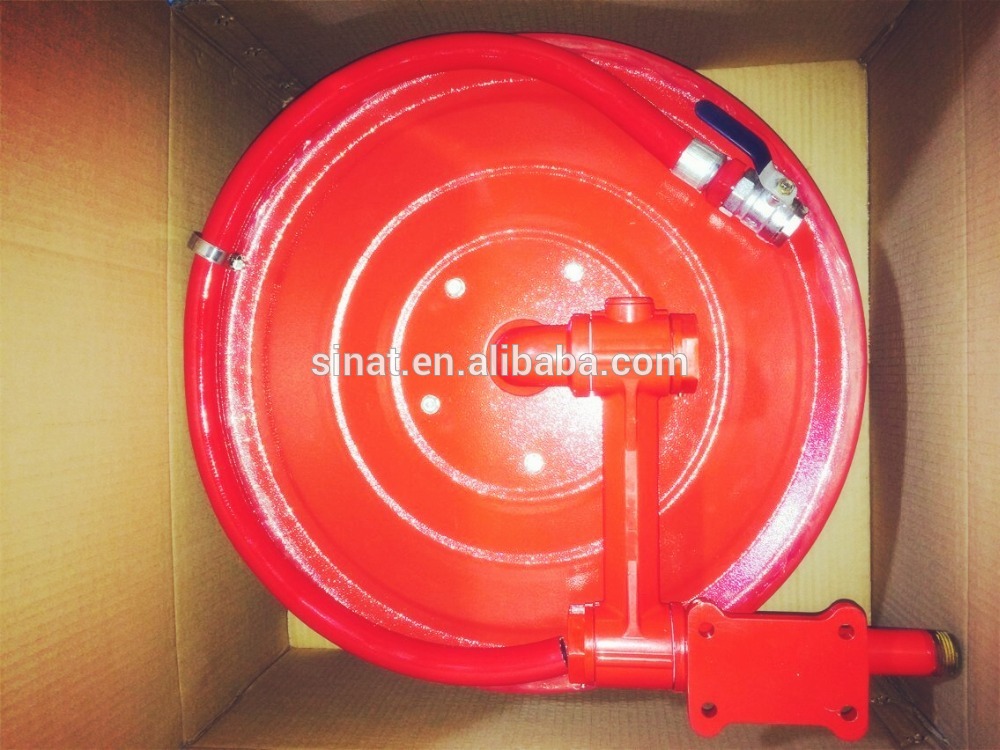 1inch 30m swing arm Fire hose reel with brass spray nozzle EN671 LPCB approved