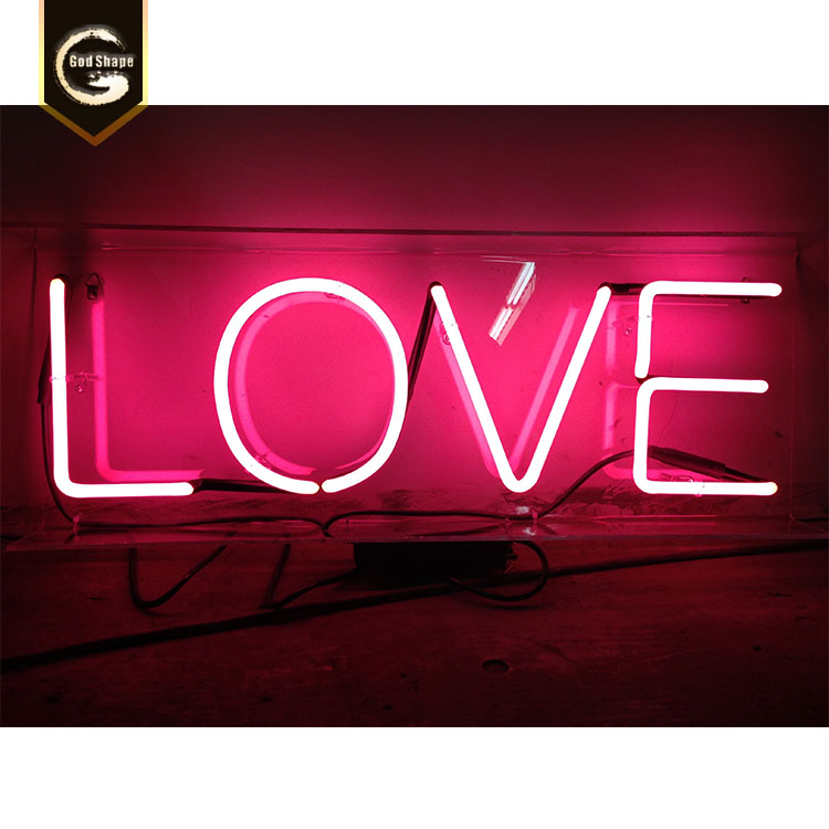 Manufacturer customized led sign light glass neon sign bar home wedding use