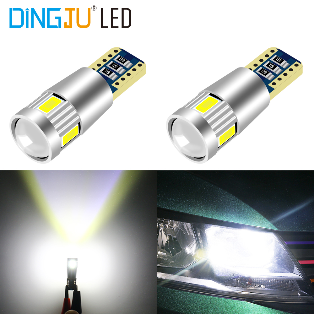 Factory High Quality Led T10 194  Canbus 6smd 5730 Wedge Width Plate Lamp Bulbs 12v For Car Lighting Styling For Sale