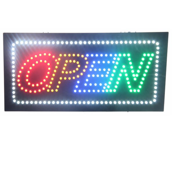9*19''LED Open Sign for Business Displays with 2 Flashing Modes | Lighted Signs for  Food Restaurant Diner Cafe Bar Coffee Shop