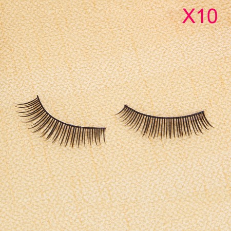 10 Pairs Long Natural Fake False Eyelashes Eye Lashes Black Handmade