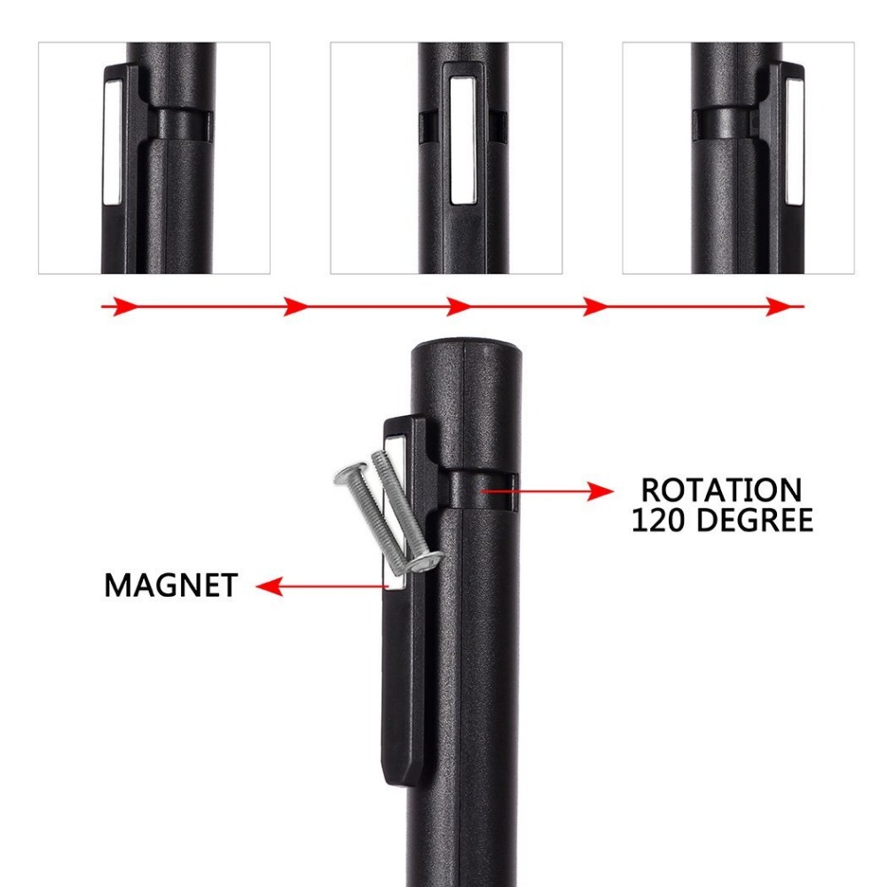 Rechargeable LED COB Work Pen Light Dual-Function Pocket-Sized Work Light Rechargeable Inspection Lamp With USB Charging